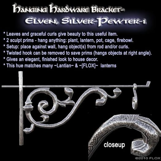 Second Life Marketplace - Hanging Hardware Bracket - Elven, Silver ...