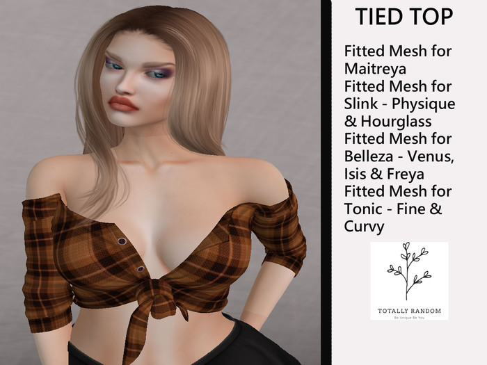 Halloween Special =TR= Orange Juice Tied Top Fitted Mesh Flannel for Maitreya Slink Belleza