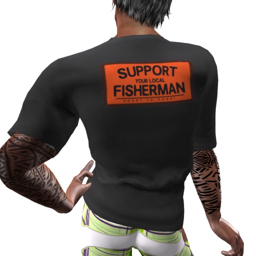 SUPPORT LOCAL FISHERMEN MESH TEES GREAT TEXTURE