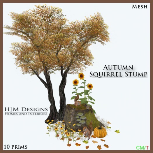 Autumn Squirrel Stump