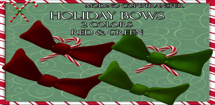 holiday candy cane bows