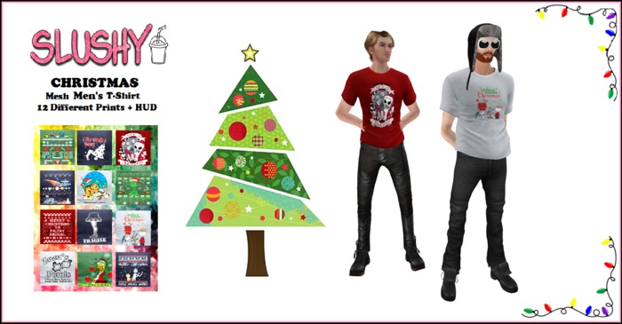 Slushy Mens Mesh Christmas T-Shirt