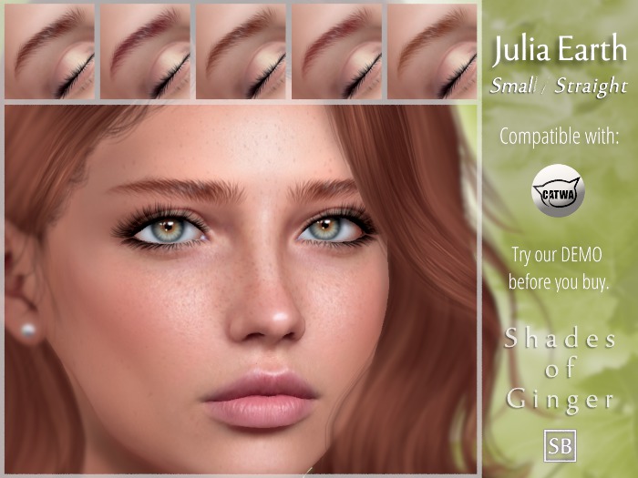 Eyebrows, Catwa: JuliaEarth.Small.Straight.Ginger