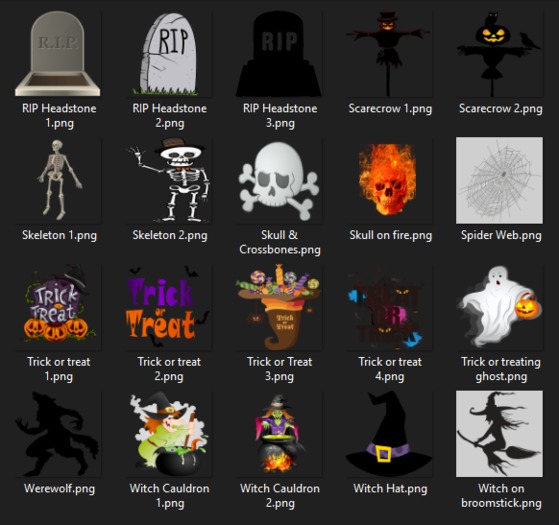 Full Perm - PNG Halloween Set #3 1024X1024"BOXED"