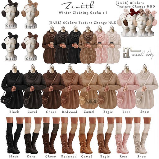 =Zenith=Winter sweater with bag (Black) Maitreya