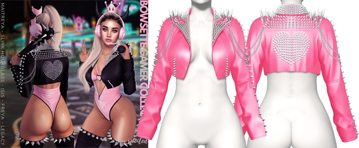 Spoiled - Bowsette Leather Jacket Hot Pink *Updated* for LaraX,Reborn,Waifus,Legacy,Mounds,Teacups,Kupra & More