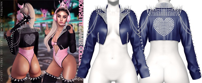 Spoiled - Bowsette Leather Jacket Navy *Updated* for LaraX,Reborn,Waifus,Legacy,Mounds,Teacups,Kupra & More