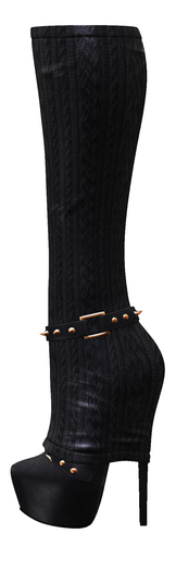 Limited Addiction - Scarlet Knee High Boots - Black