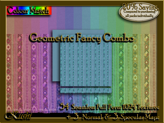 !Kushi! GeometricFancyCOMBO Textures -WearToUnpack