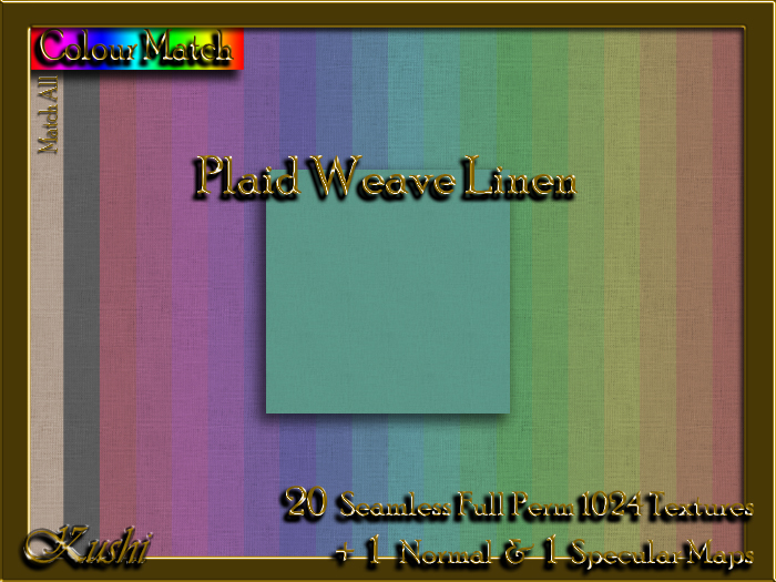 !Kushi! PlaidWeaveLINEN Textures -WearToUnpack