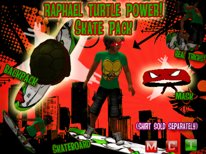 .:[AMAME]:. Kids Raphael Turtle Power! Skate Pack