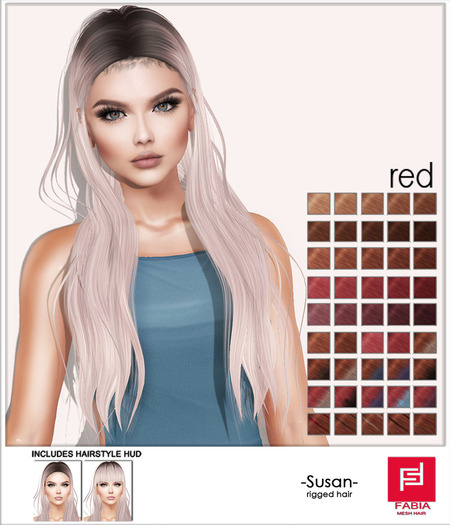 -FABIA- Mesh Hair   <Susan> Red
