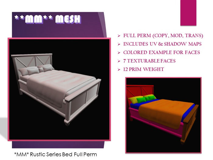 *MM* Rustic Series Bed Full Perm - Boxed