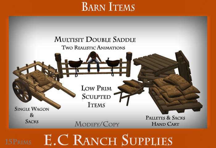 @ BARN Items Low Prim- Supplies & decor - Multisit Saddles