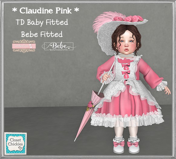 *CC* Fitted TD B/Bebe *Claudine Pink*  (Add me)