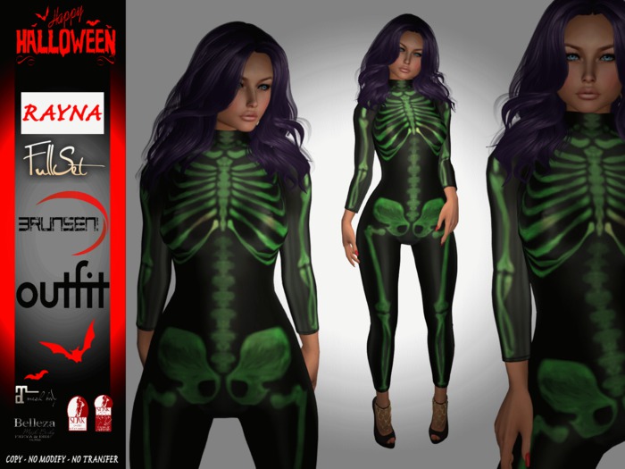 Brunsen! Rayna Full Set Outfit Skeleton Green