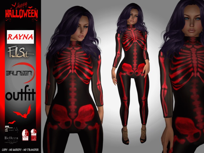 Brunsen! Rayna Full Set Outfit Skeleton Red