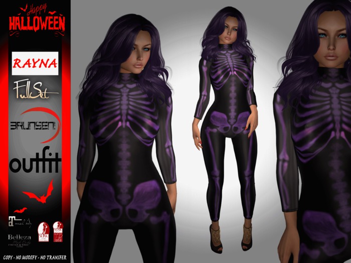 Brunsen! Rayna Full Set Outfit Skeleton Purple