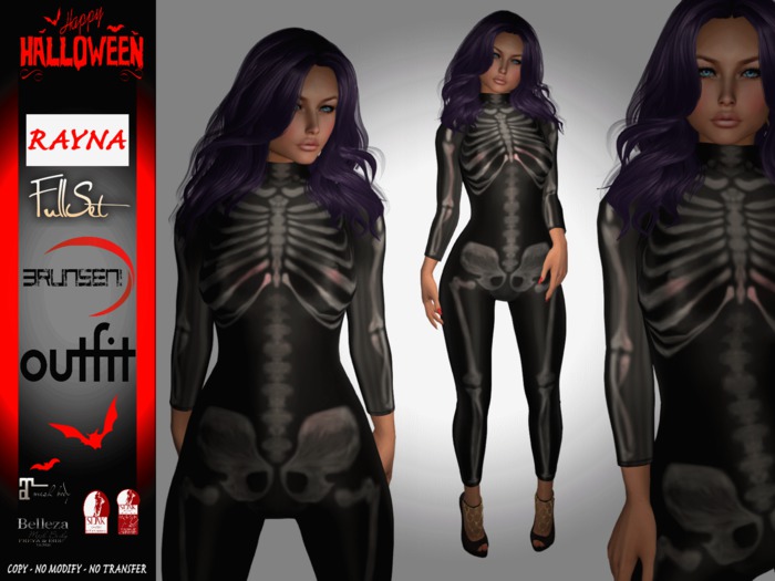 Brunsen! Rayna Full Set Outfit Skeleton White