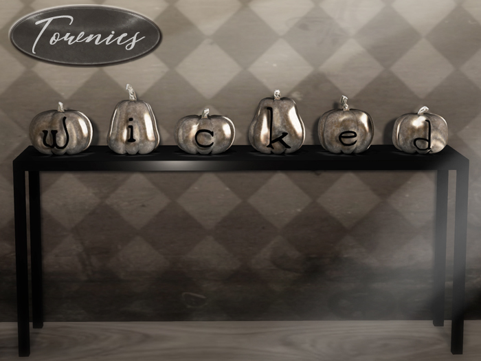 [Townies] Wicked Pumpkins Table Set - Sepia
