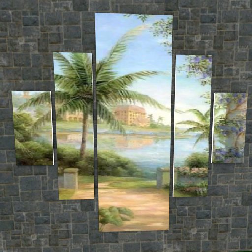wall canvas painting  - beach garden