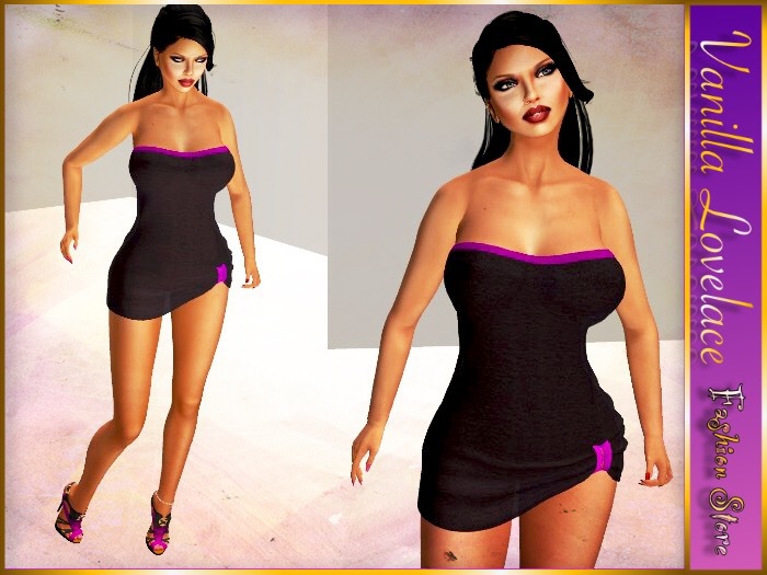 LOVELACE Dress BLACK FLANNEL - with Heels (Maitreya)