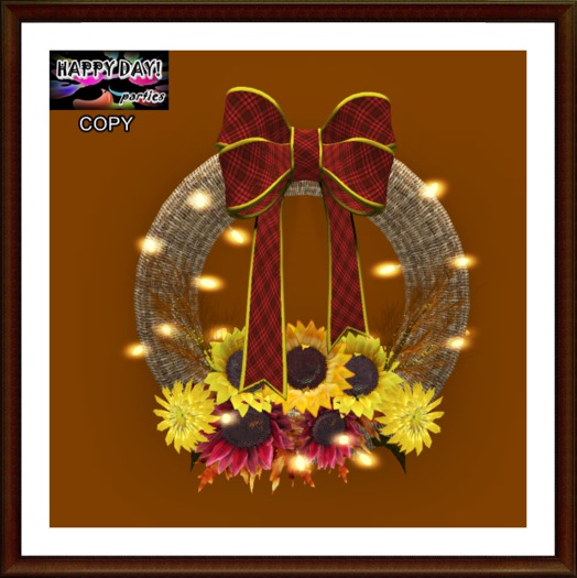 Autumn - Sunflowers Wreath - Red