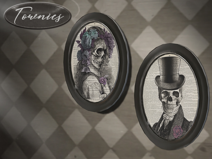 [Townies] Victorian Skeletons Picture Frames