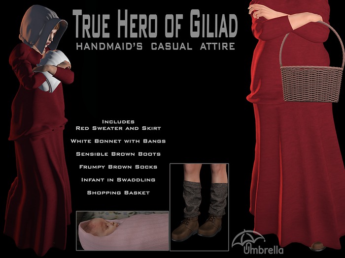 [u]True Hero of Giliad (Handmaid's Casual Attire) Fits most bodies, please try demo. Model wears Maitreya Lara