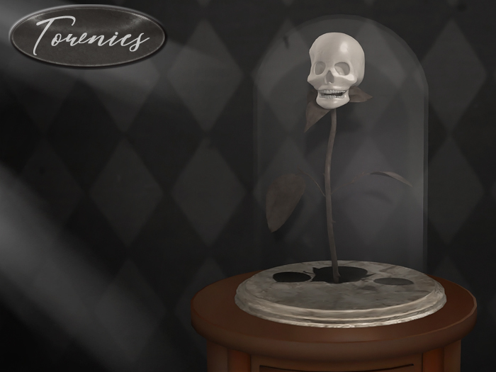 [Townies] Skull Rose in Glass Dome