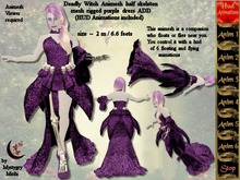 Deadly Witch Animesh half skeleton rigged purple dress ADD