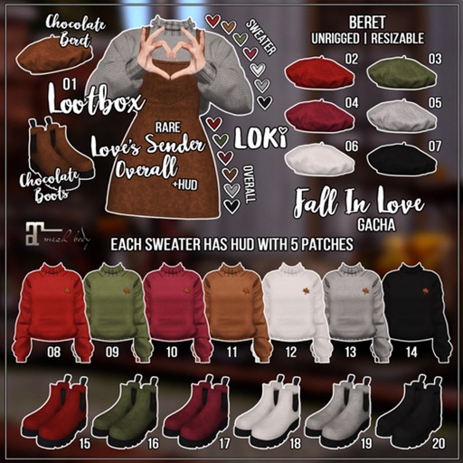 09.Loki - Fall In Love GACHA - Khaki Sweater - Maitreya
