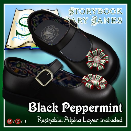 R(S)W Mary Janes - Black Peppermint