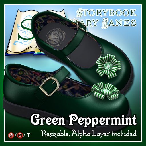 R(S)W Mary Janes - Green Peppermint