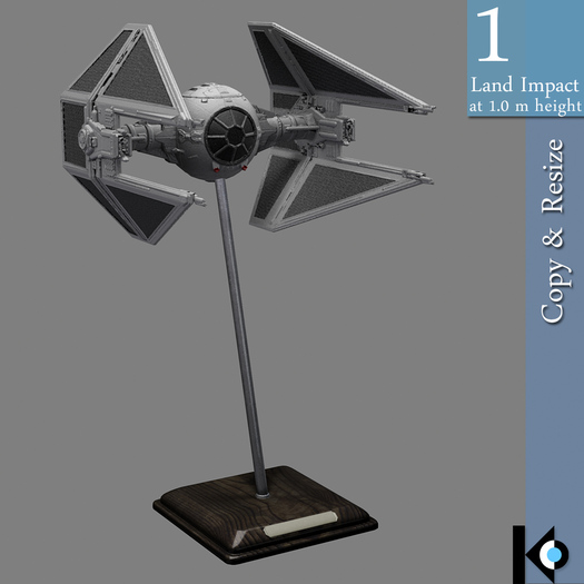 3D / Tie Interceptor Model / 1 land impact