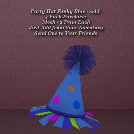 Party Hat Funky Blue - Add