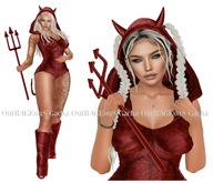 REIGN.- Devil Onesie, Heels & Leg Warmers - Maitreya - RARE