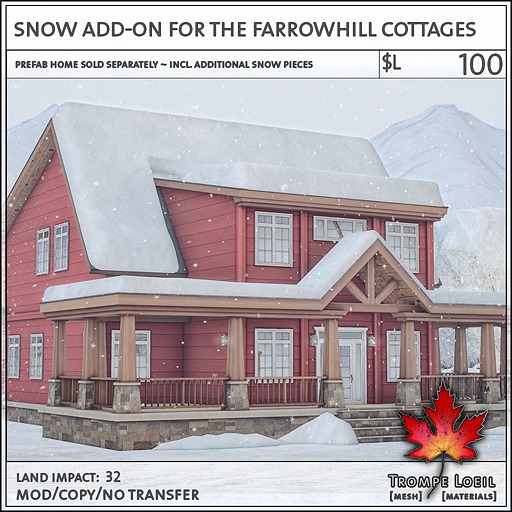 Trompe Loeil - Snow Add-On for the Farrowhill Cottages [mesh]