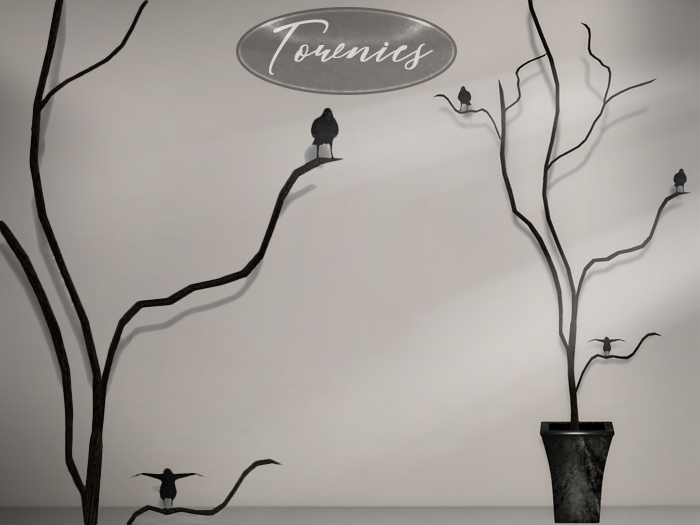 [Townies] Dark Tree Marble Planter with Crows