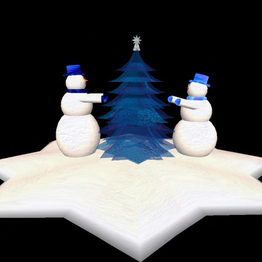 Snow People Decorating Tree Boxed