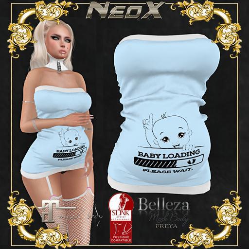 Maternity Please wait baby loading blue