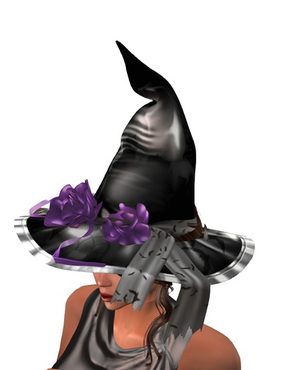 Mesh witch hat purple