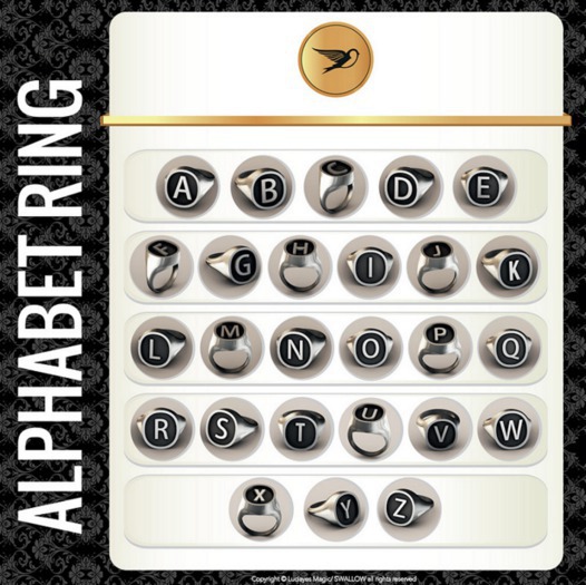 ^^Swallow Alphabet Ring/ H