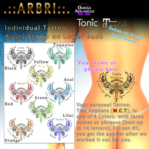 .::Arbri::. Individual Angel Stamp on lower back (Mesh/BoM)