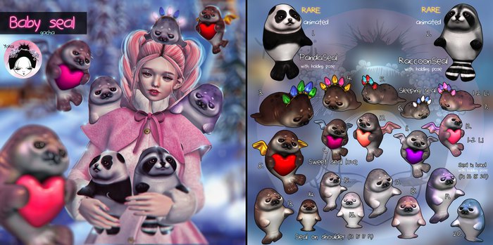 2.Yokai - Baby seal -RaccoonSeal RARE