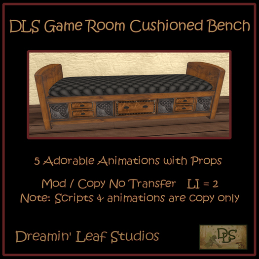 DLS Game Room Cushioned Bench
