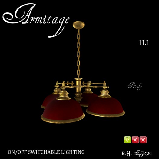BHD ARMITAGE LIGHTING 4 LAMPS (RUBY)