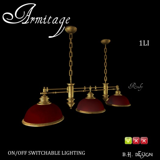 BHD ARMITAGE LIGHTING 3 LAMPS (RUBY)