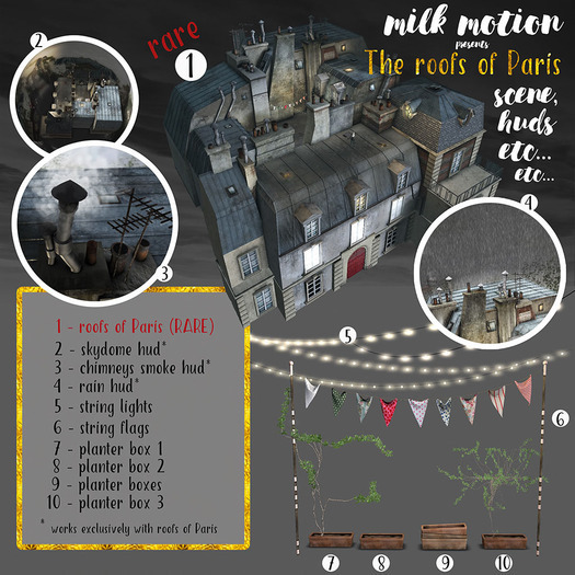 (Milk Motion) The roofs of Paris - string lights