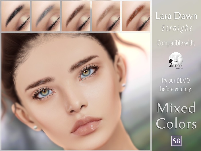 Eyebrows, Lelutka: LaraDawn.Straight.MixedColors